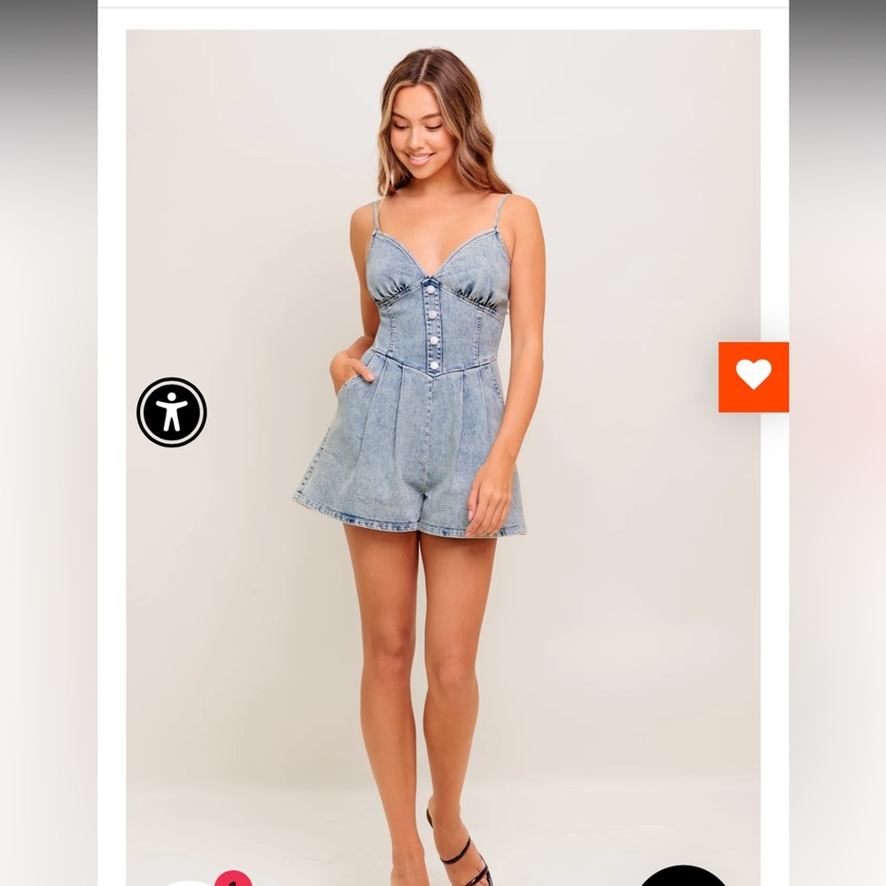 Flying Tomato PALM SUNDAYS ACID BLUE ROMPER